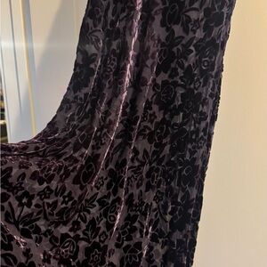 Vintage Sheer Floral Velvet Maxi Dress